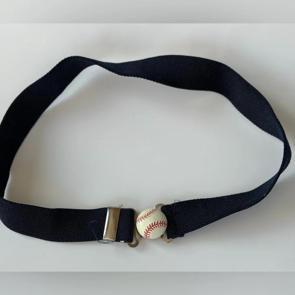 Black Baseball Belt with Silver Buckle